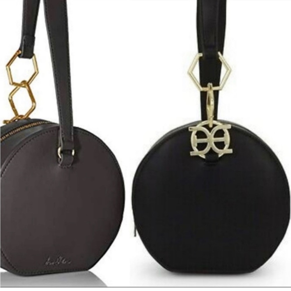 Sam Edelman Round wristlet bag black, used once for a wedding Looks brand new!